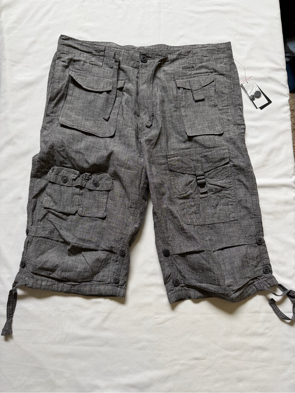 Sean John Gray Multi-Pocket Cargo Shorts